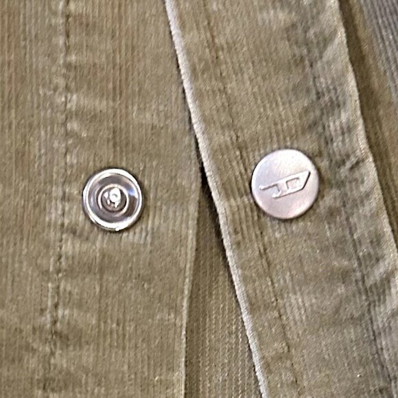 VINTAGE KHAKI DIESEL WESTERN STYLE PRE-WASHED CORDUROY SHIRT - Picture 8 of 9